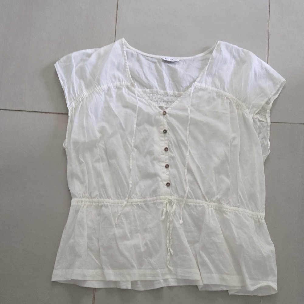 VENUS Cream Button-Down Blouse